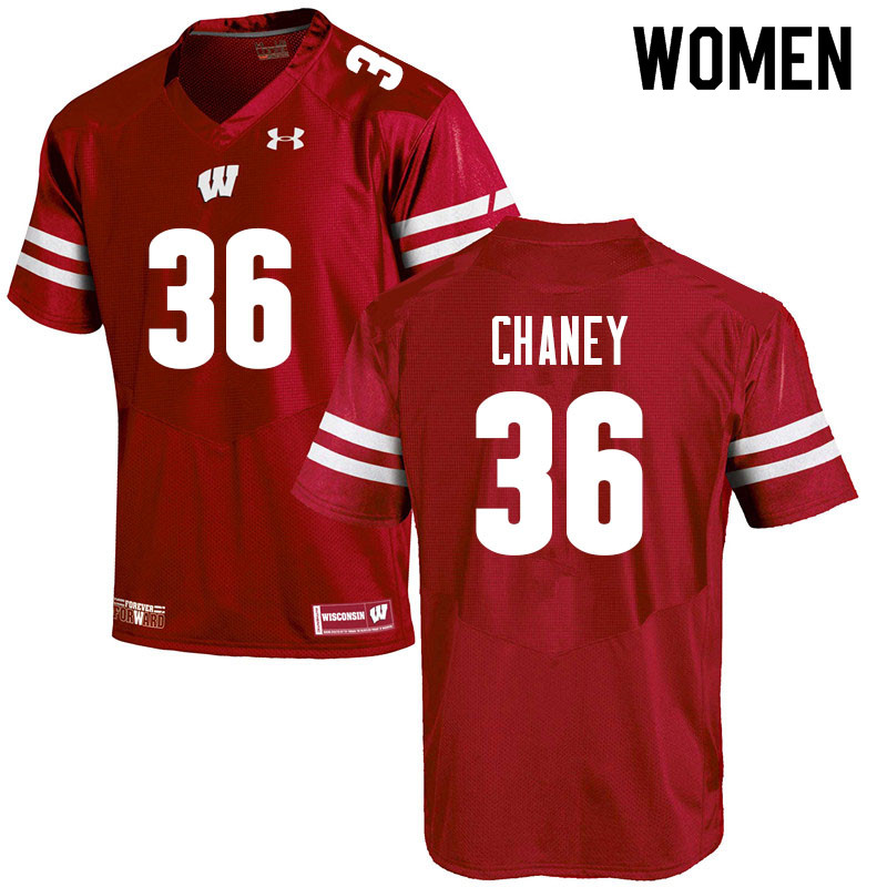 Women #36 Jake Chaney Wisconsin Badgers College Football Jerseys Sale-Red